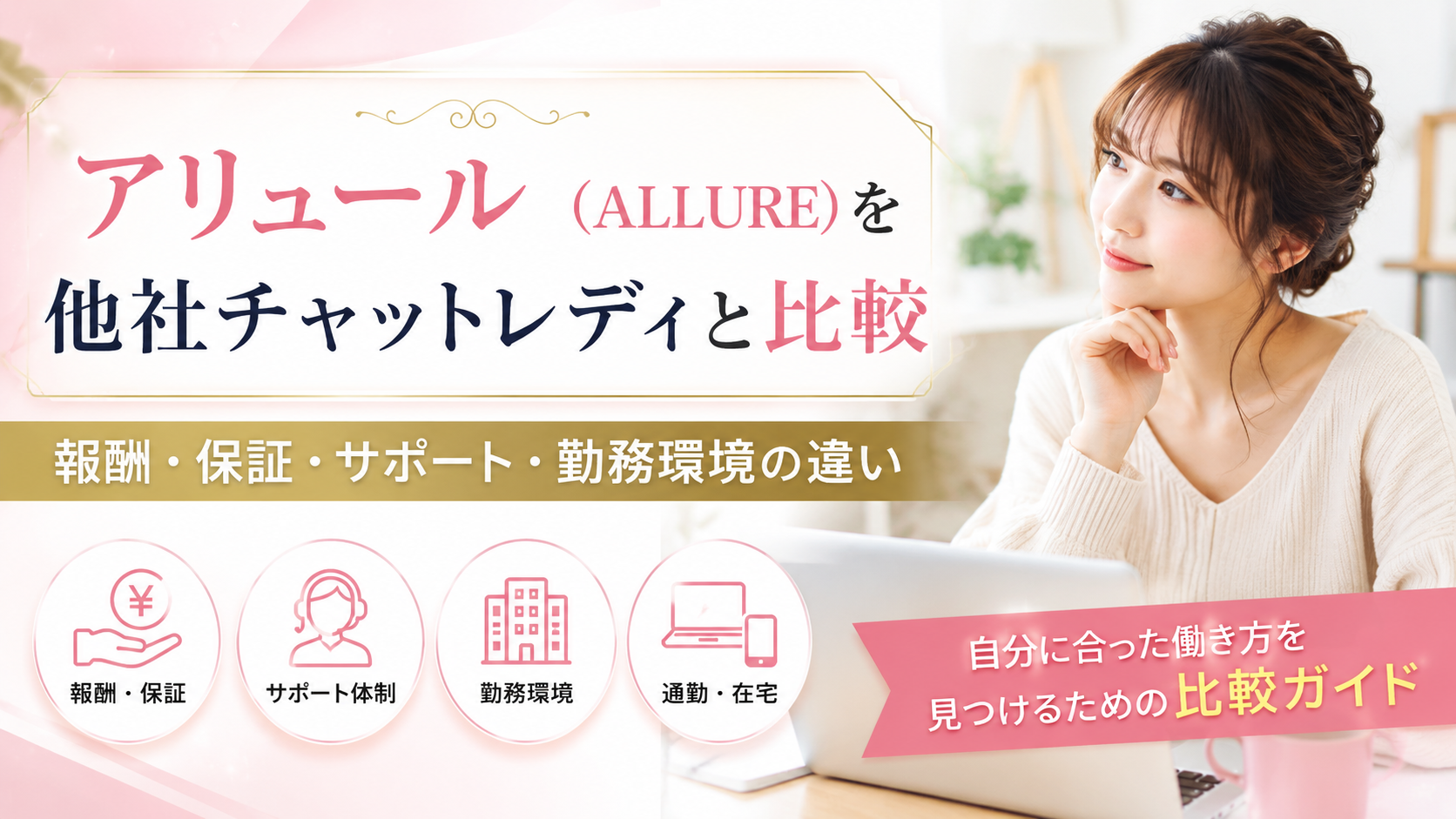 アリュール(ALLURE)を他社チャットレディと比較|報酬・保証・サポート・勤務環境の違い