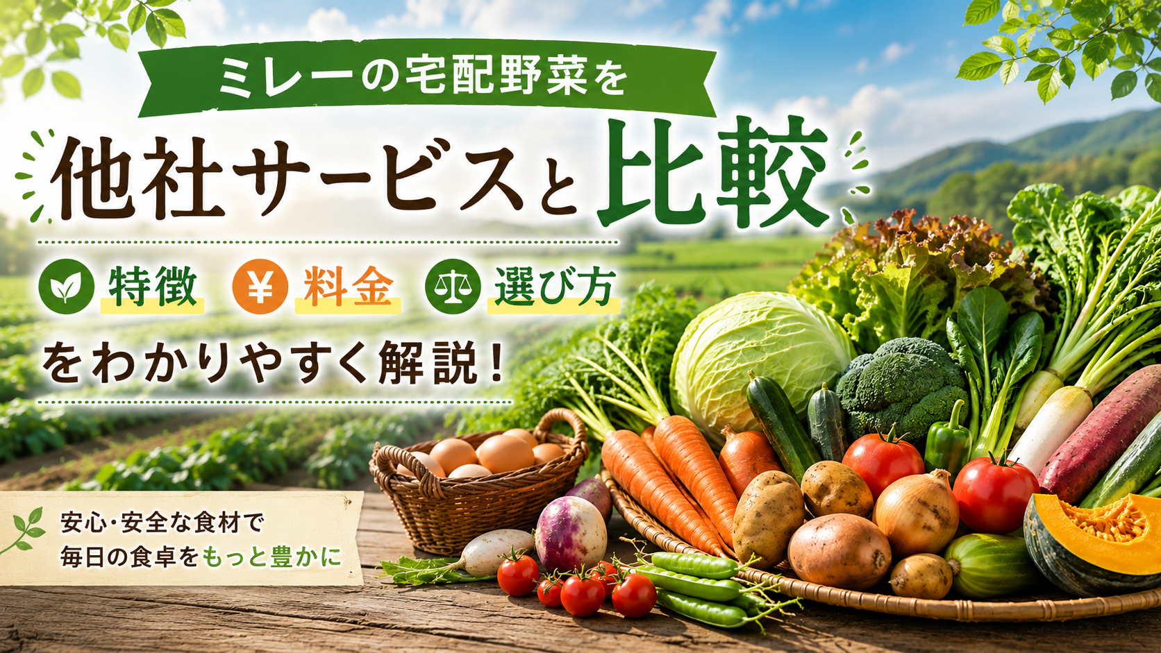 ミレーの宅配野菜を他社サービスと比較｜特徴・料金・選び方をわかりやすく解説